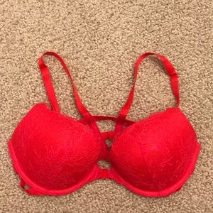 Victoria’s Secret Push Up 32D Red Lacy